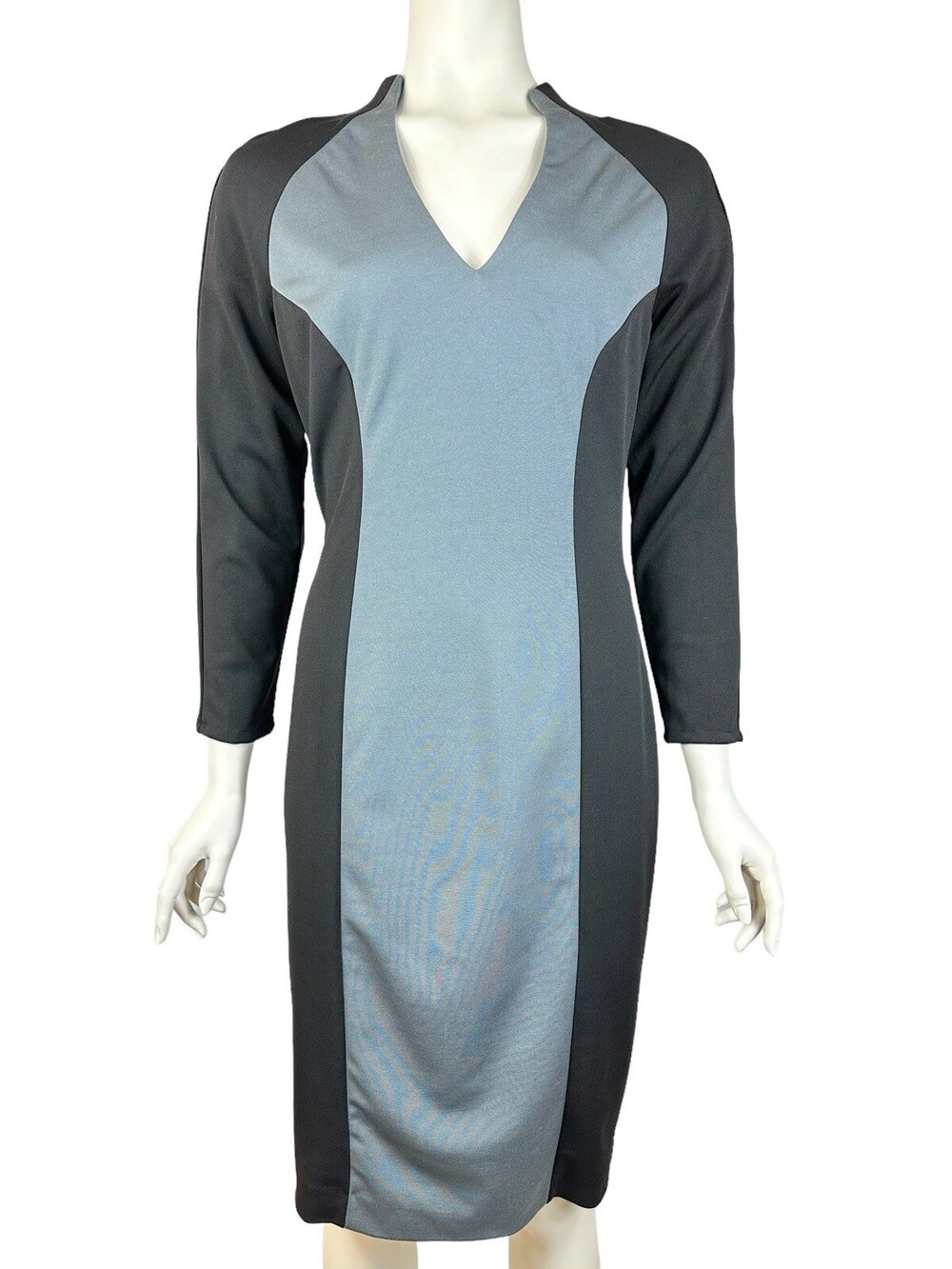 Alexia Admor Midi Dress Women's Small Cocktail Business Color Block Black Gray